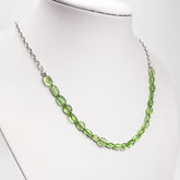 Green Amber Nuggets Necklace Sterling Silver